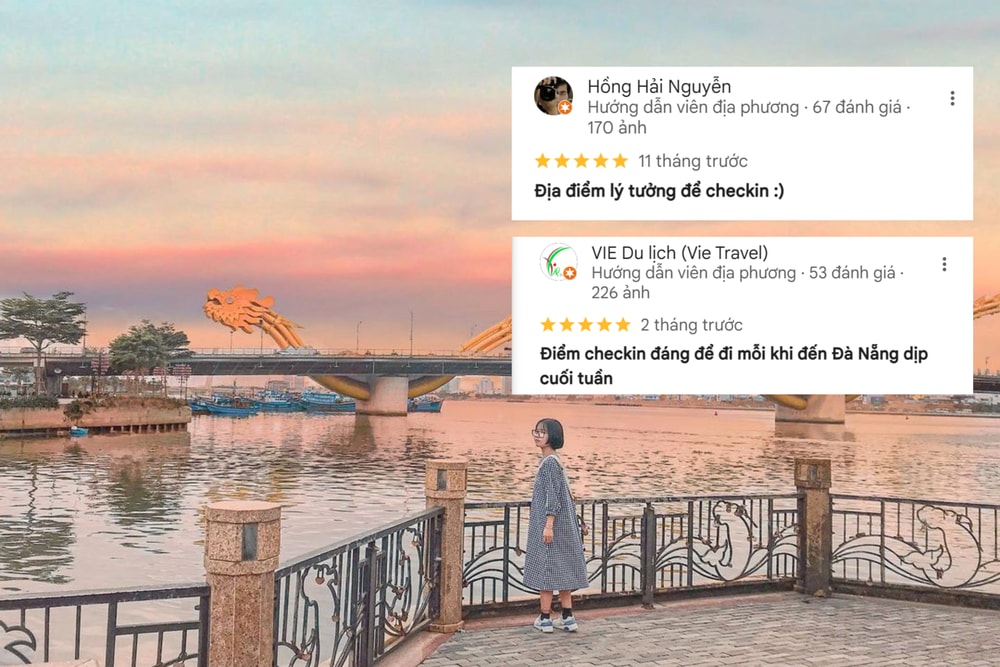 Du khách check-in lưu giữ khoảnh khắc đẹp tại Cầu Rồng Đà Nẵng